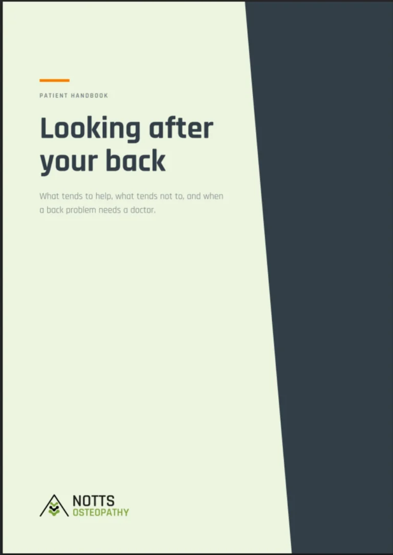 Cover of the Looking after your back handbook